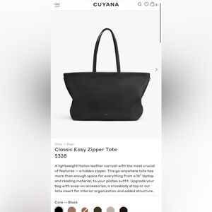 Cuyana Classic Easy Zipper Tote & 16” Laptop Sleeve in Black